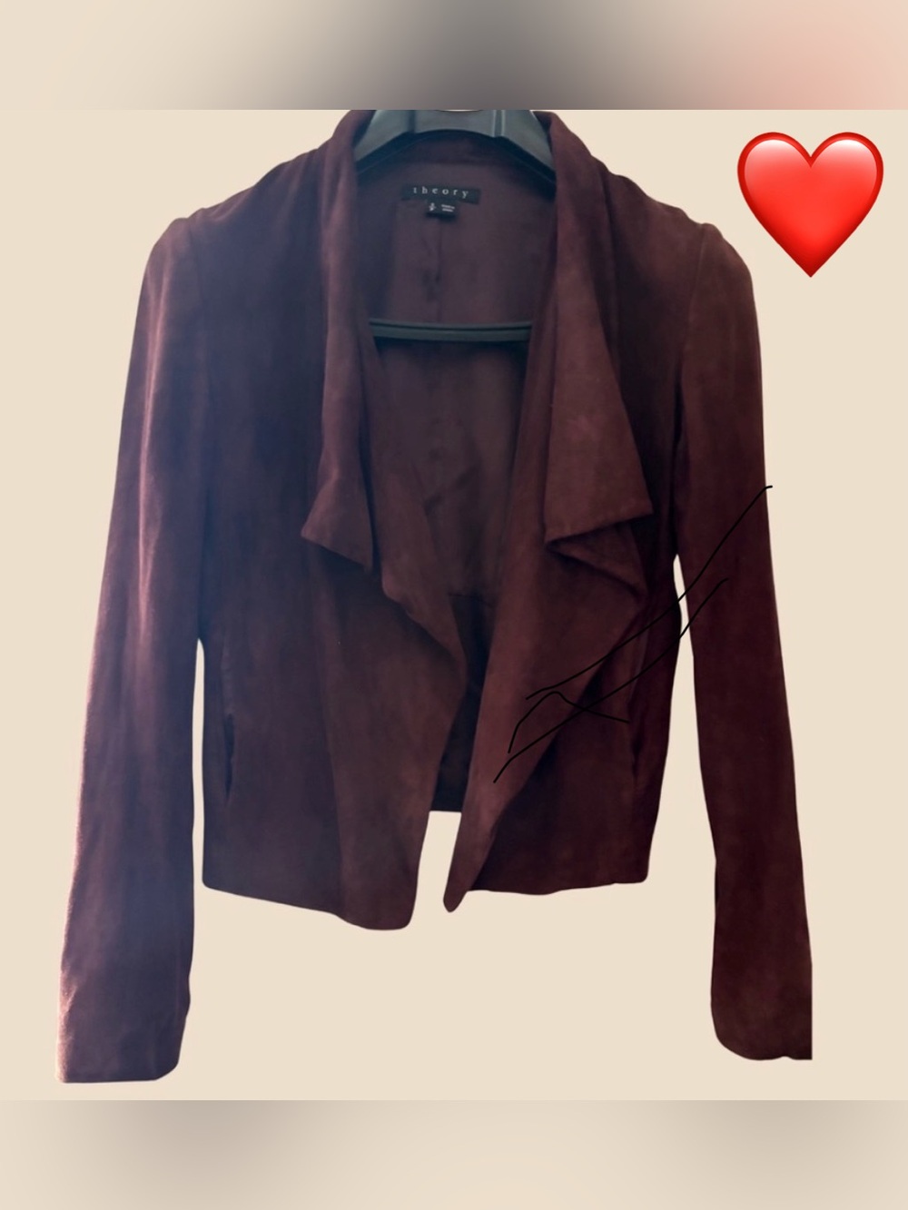 ⭐️ Theory Burgundy Women's Jacket - Modern Tailored Blazer - Size Small